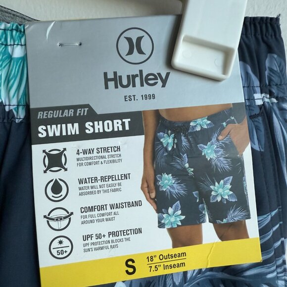 NWT Hurley Navy Floral Swim Shorts - Picture 8 of 11